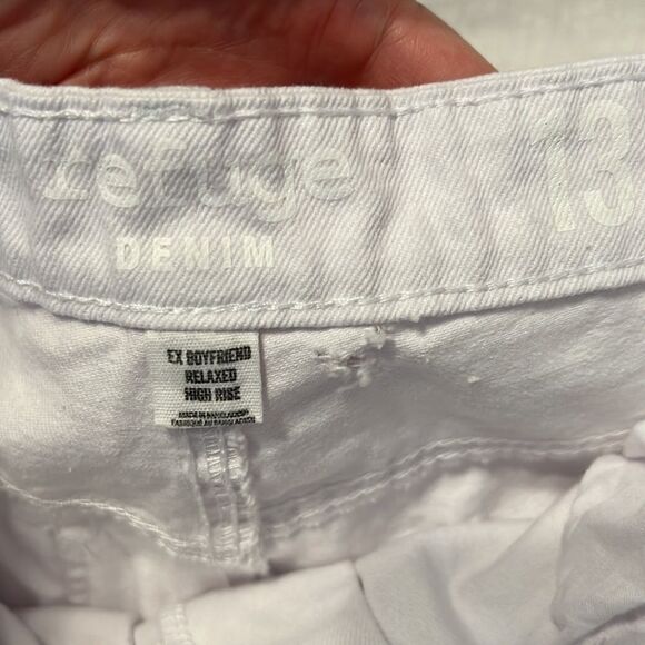 NWT Refuge sz 13 jr boyfriend relaxed high rise distressed ripped white jeans - Picture 9 of 17